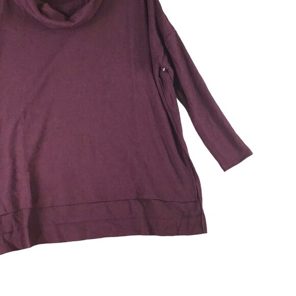 Ady P Womens Medium Oversized Tunic Sweater Maroon Cowl Neck High Low Hem NWOT - Picture 8 of 14
